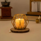 Wireframe Sleek Iron Candle Holder — product in use