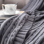 Braid Knitted Cotton Throw — material texture close-up