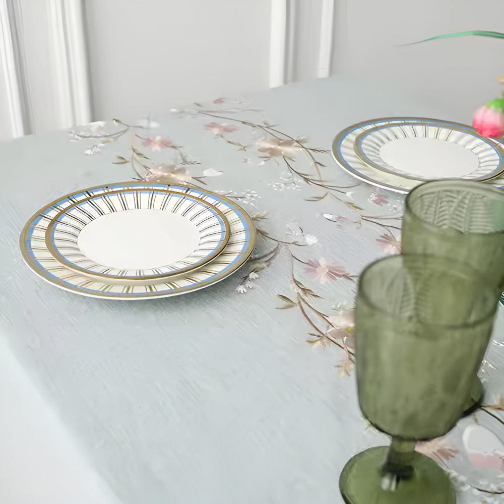 Blossom Weave Elegance Tablecloth — lifestyle shot
