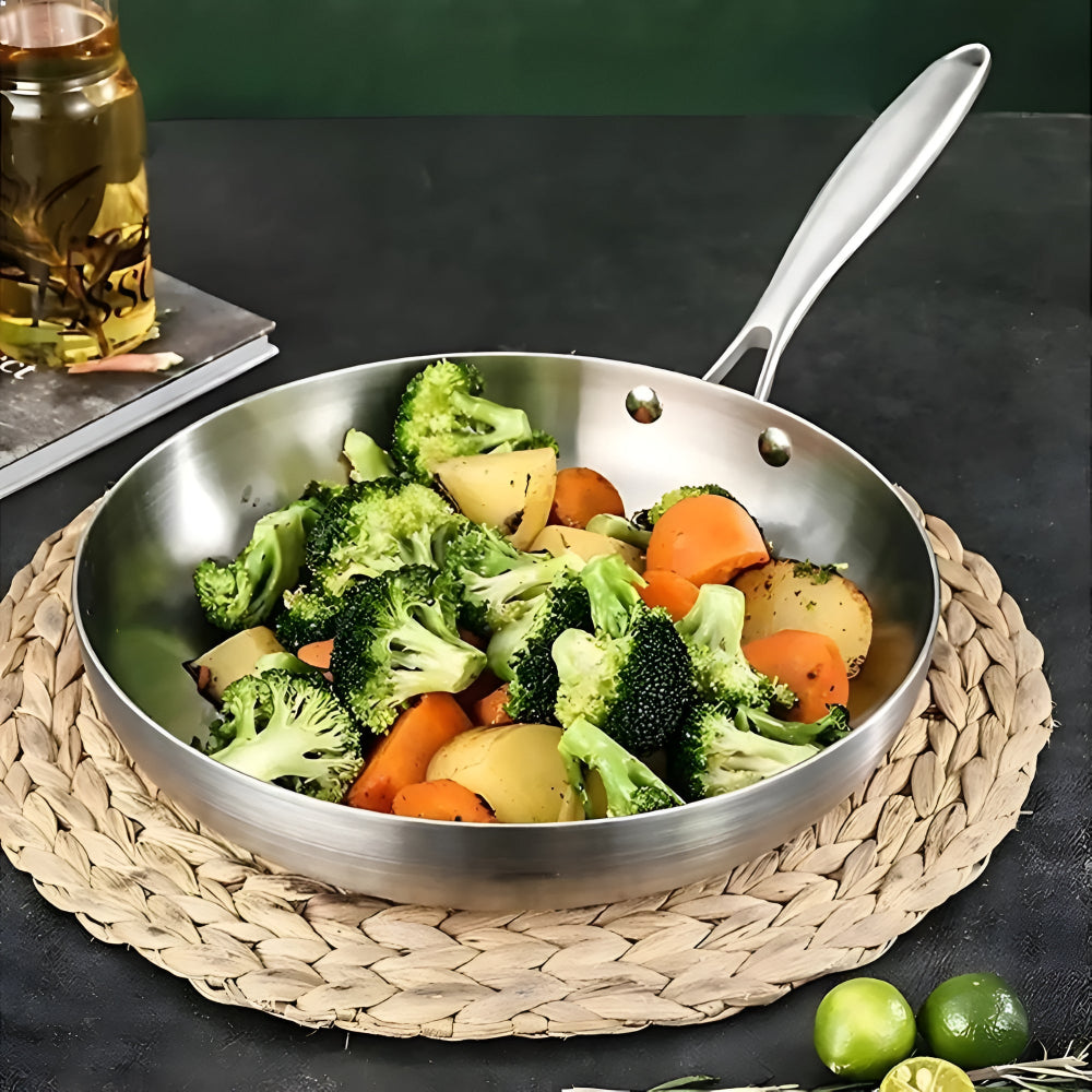 Stainless Steel Frying Pan — product in use