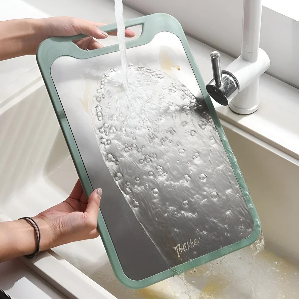 Stylish Double-Sided Stainless Steel Chopping Board — product detail view