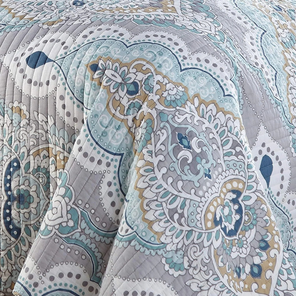 Paisley Aqua Teal Coverlet Set — lifestyle shot