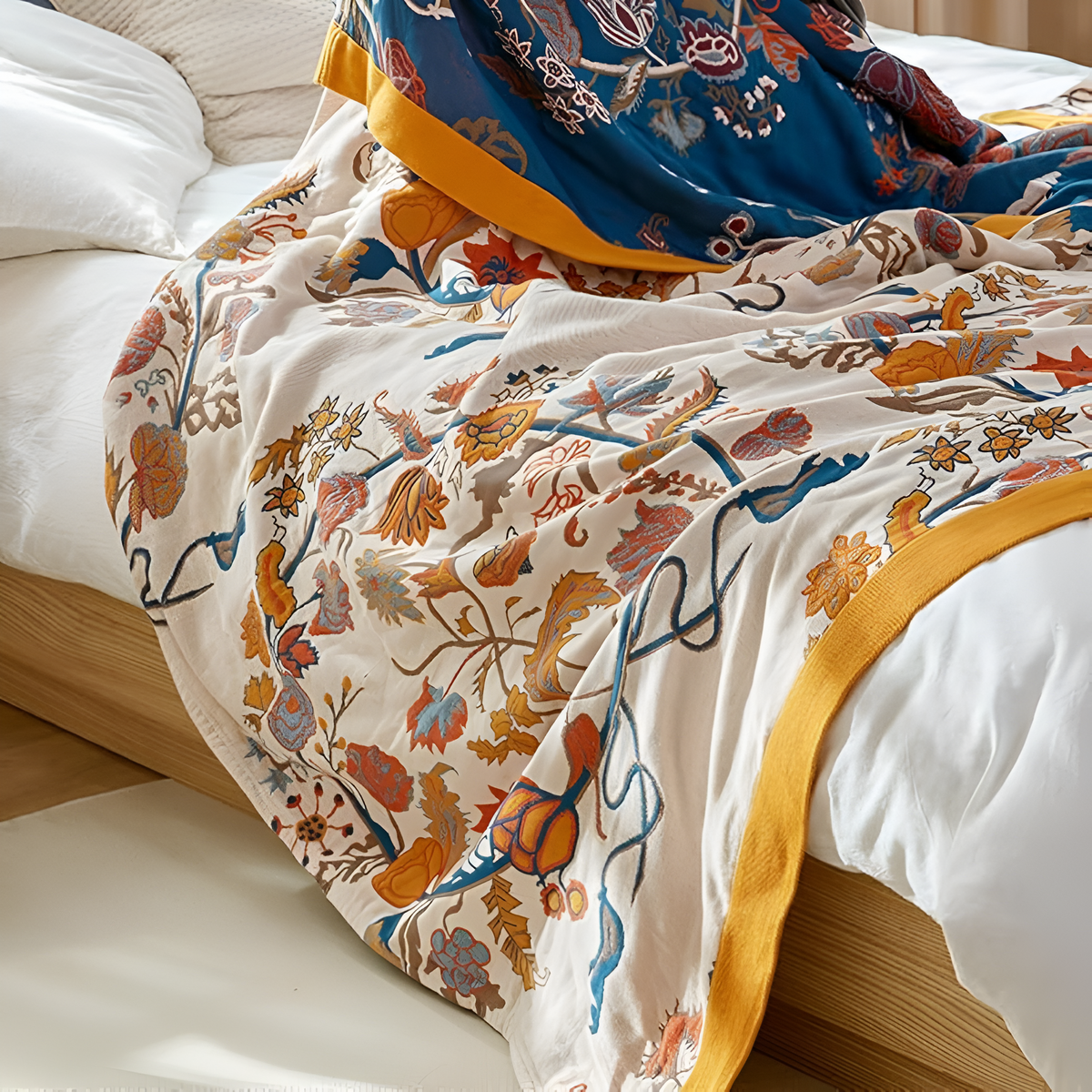 Exquisite Dianthus Flower Reversible Blanket — product close-up