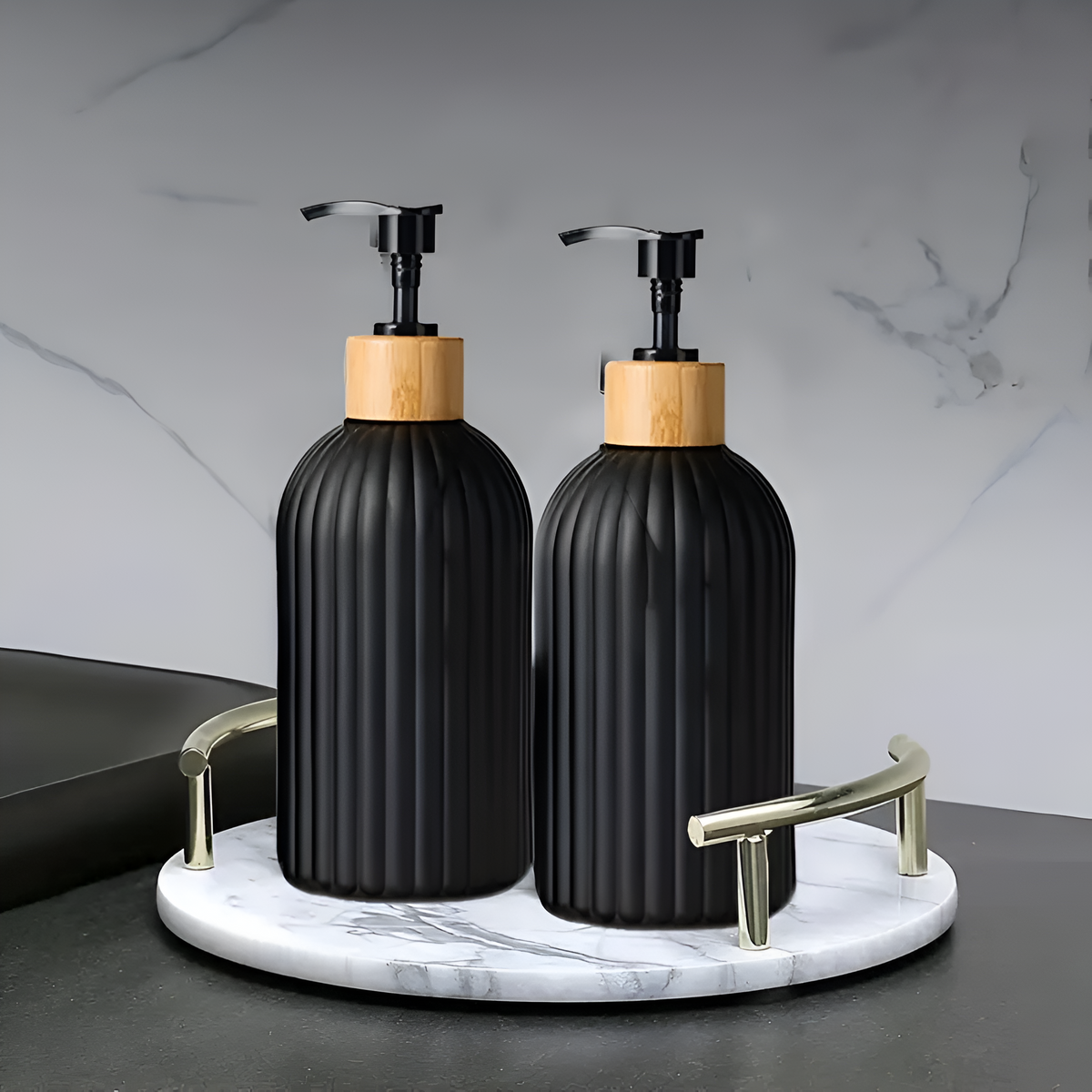 Minimalist Bamboo Pump Soap Dispenser — main product photo