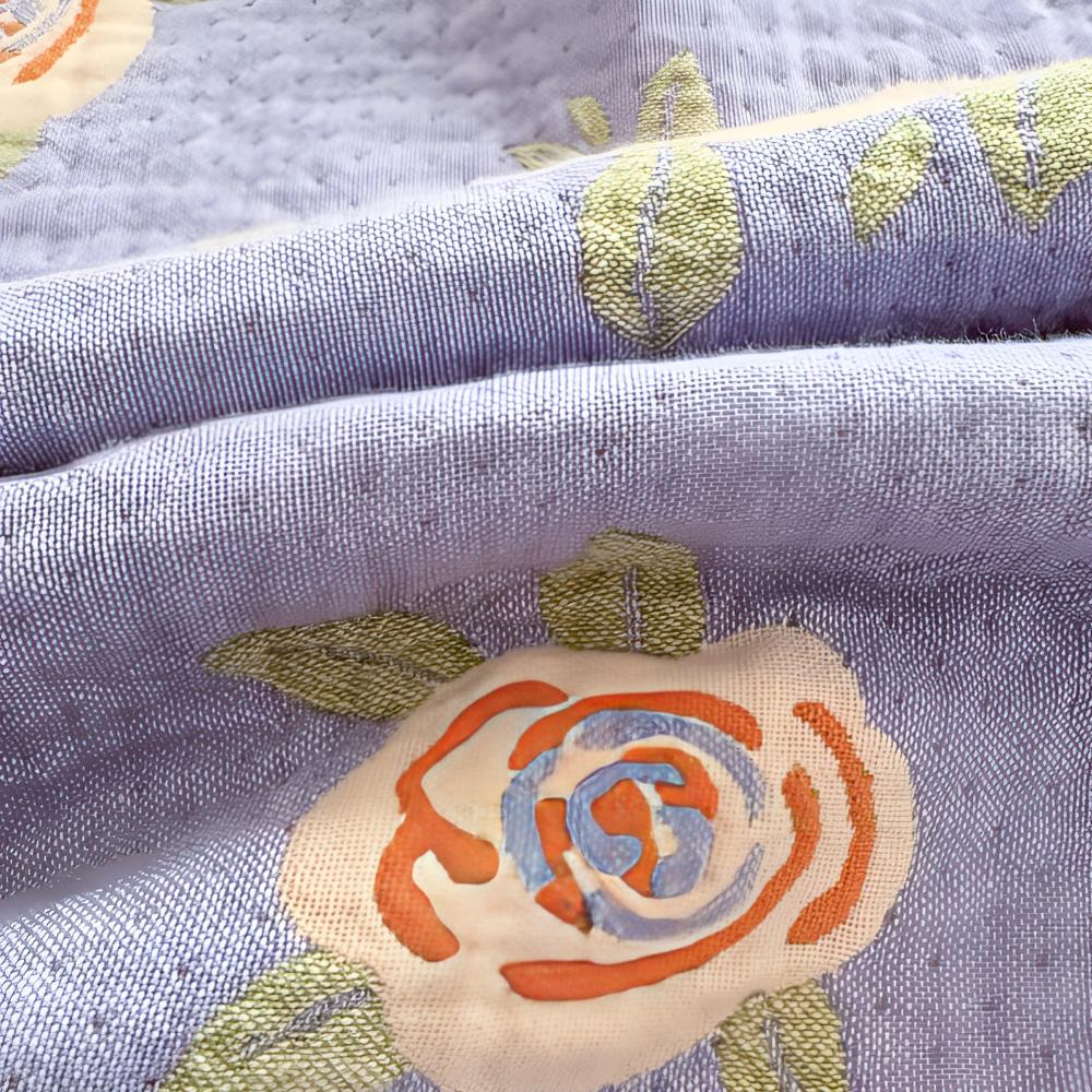 Bow-Knot and Rose Cotton Gauze Blanket — alternate angle view