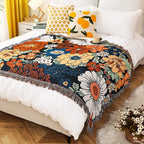 Floral Garden Tassel Sofa Cover — product in use