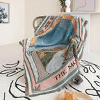 Moon Tarot Tapestry Blanket — material texture close-up