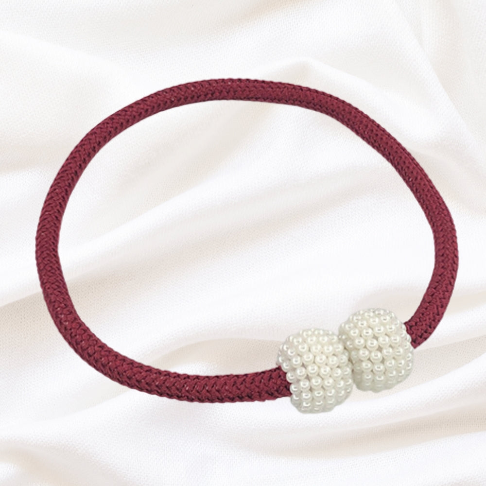 Magnetic Pearl Curtain Tie Back | 2pcs Set — material texture close-up