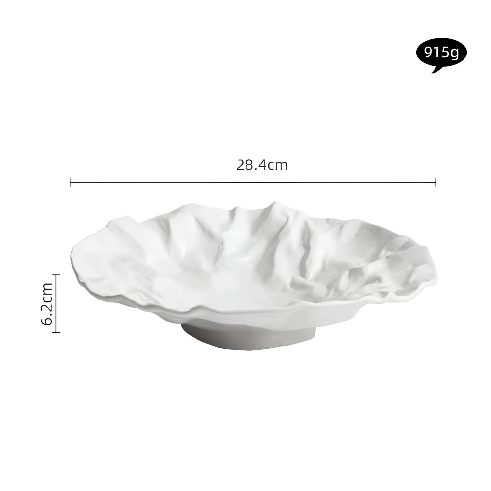 Artisan Wrinkled Paper Ceramic Plate — alternate angle view