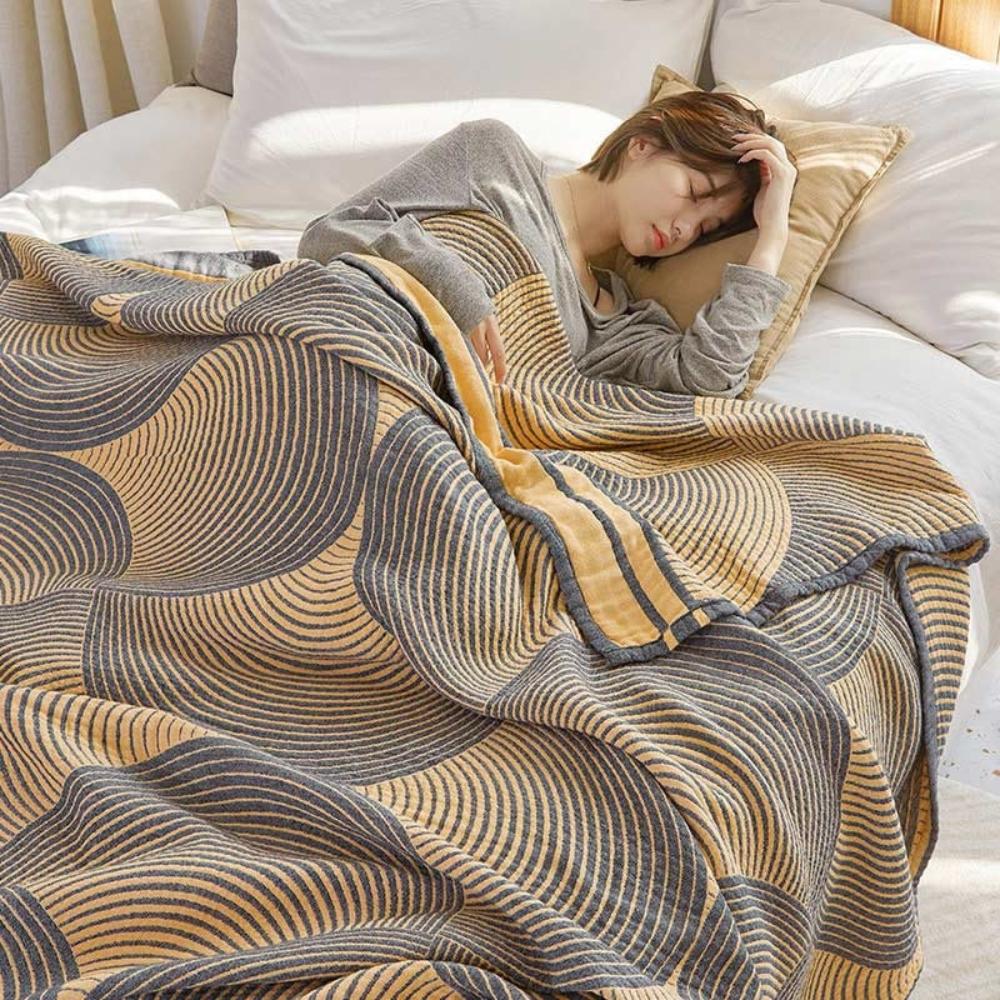 Muslin Reversible Cotton Blanket — alternate angle view
