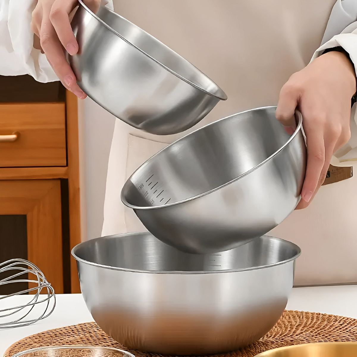 3pcs Stainless Steel Mixing Bowl Set — main product photo