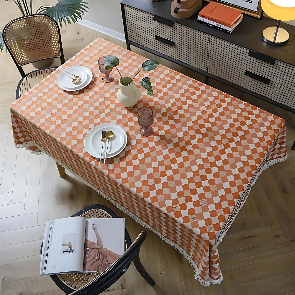 Heritage Checkered Tablecloth — alternate angle view