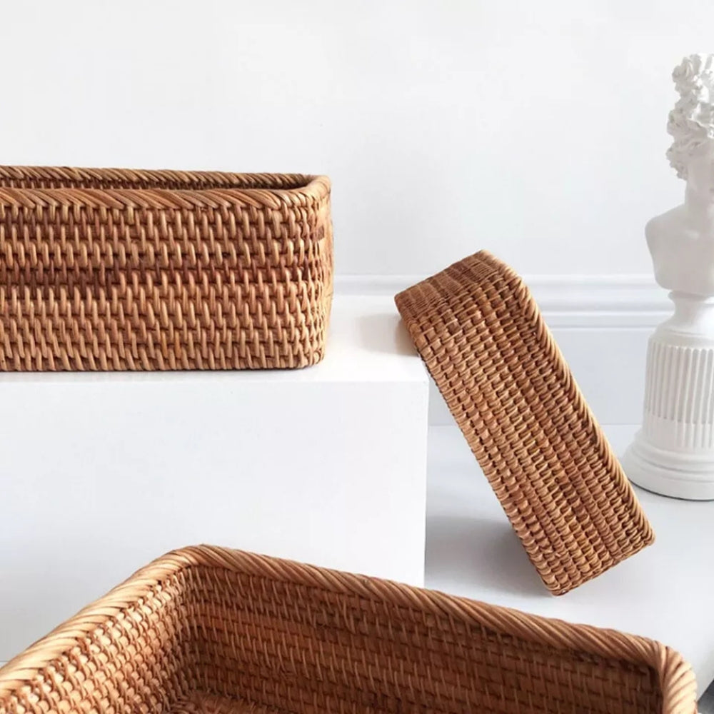 Artisan Rectangular Rattan Storage Basket — additional view