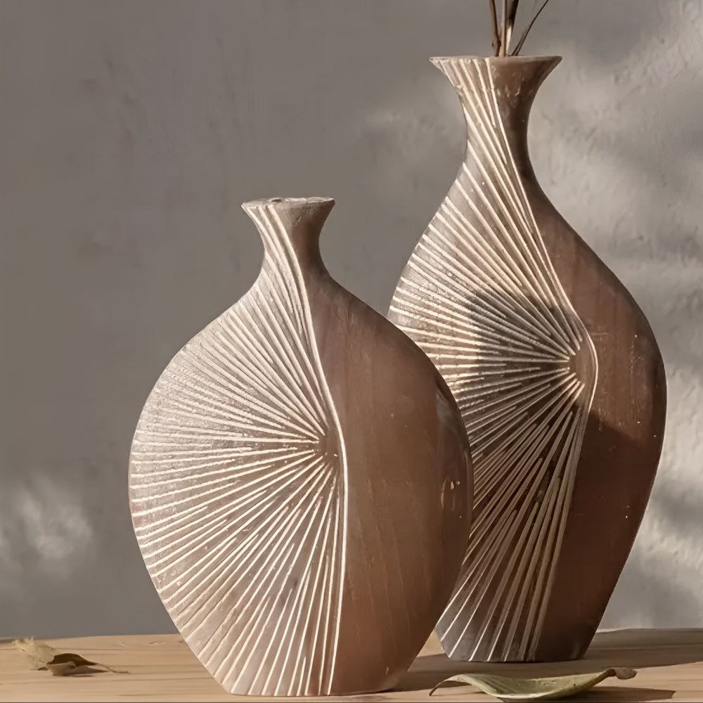 Sierra Grove Wooden Vase — product in use
