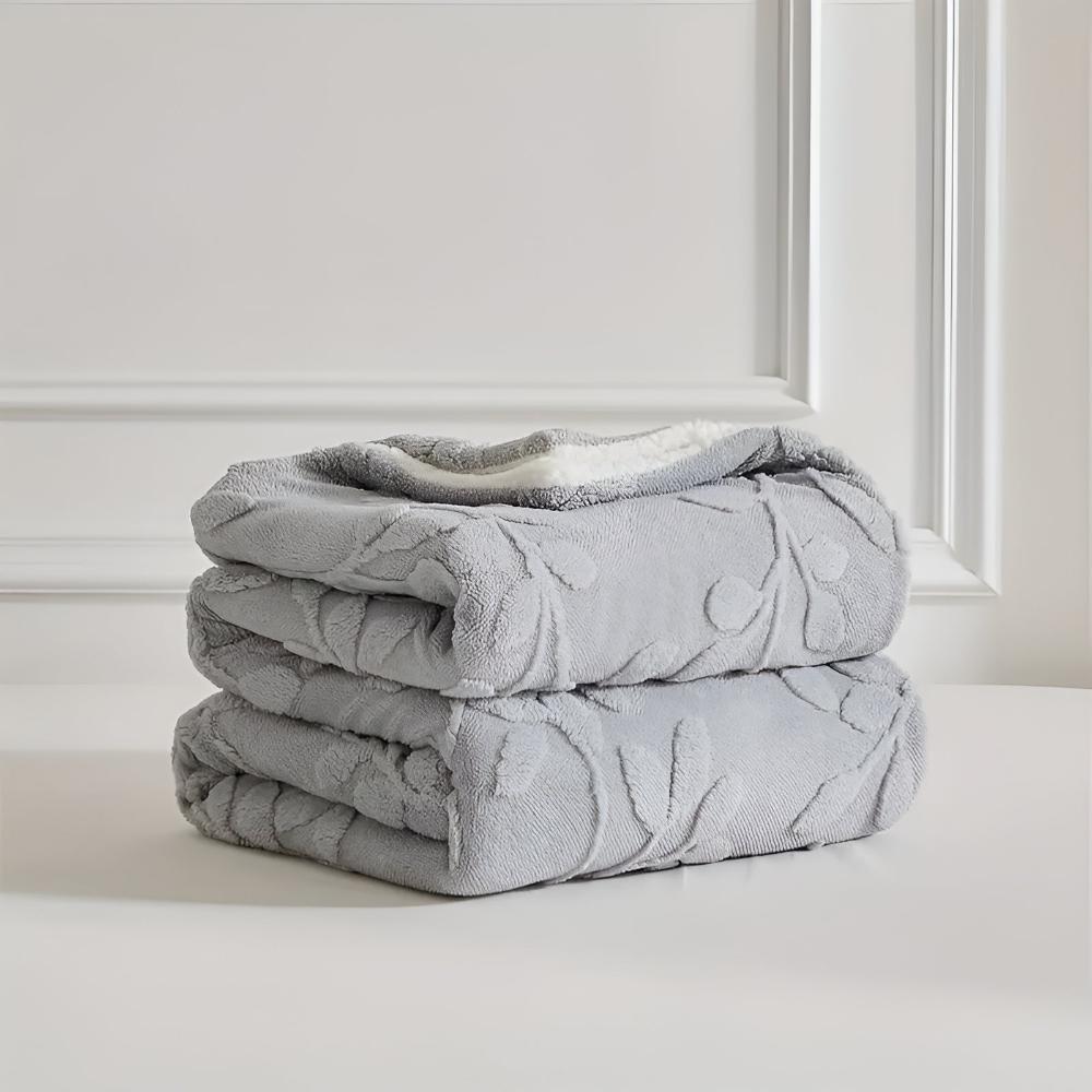 Elegant Leaf Sherpa Blanket — size and scale reference