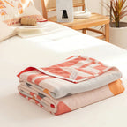 Chevron Design Four-Layer Cotton Blanket — lifestyle shot