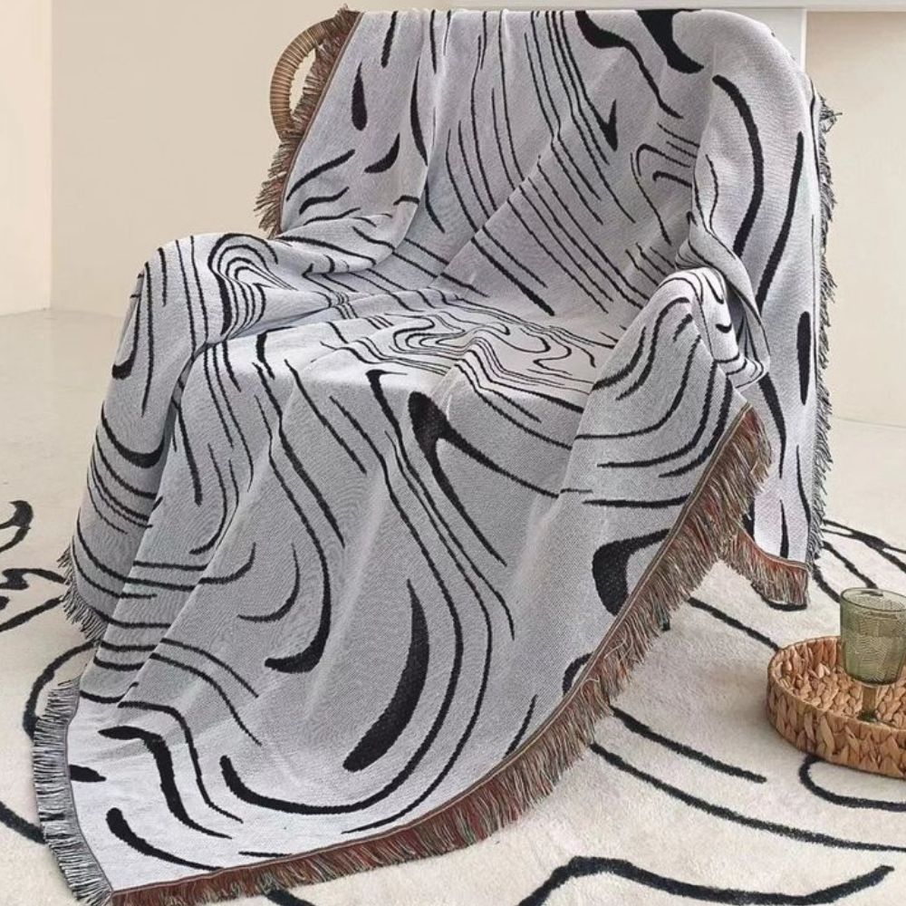 Marble Woven Throw Blanket — product feature detail