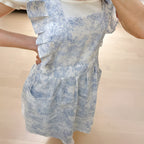 Ruffled Ink Floral Apron — alternate angle view