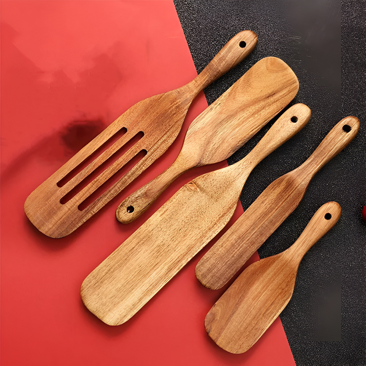 Non-Stick Wooden Spatula Set — main product photo