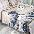Classic Great Wave Throw Blanket — product close-up
