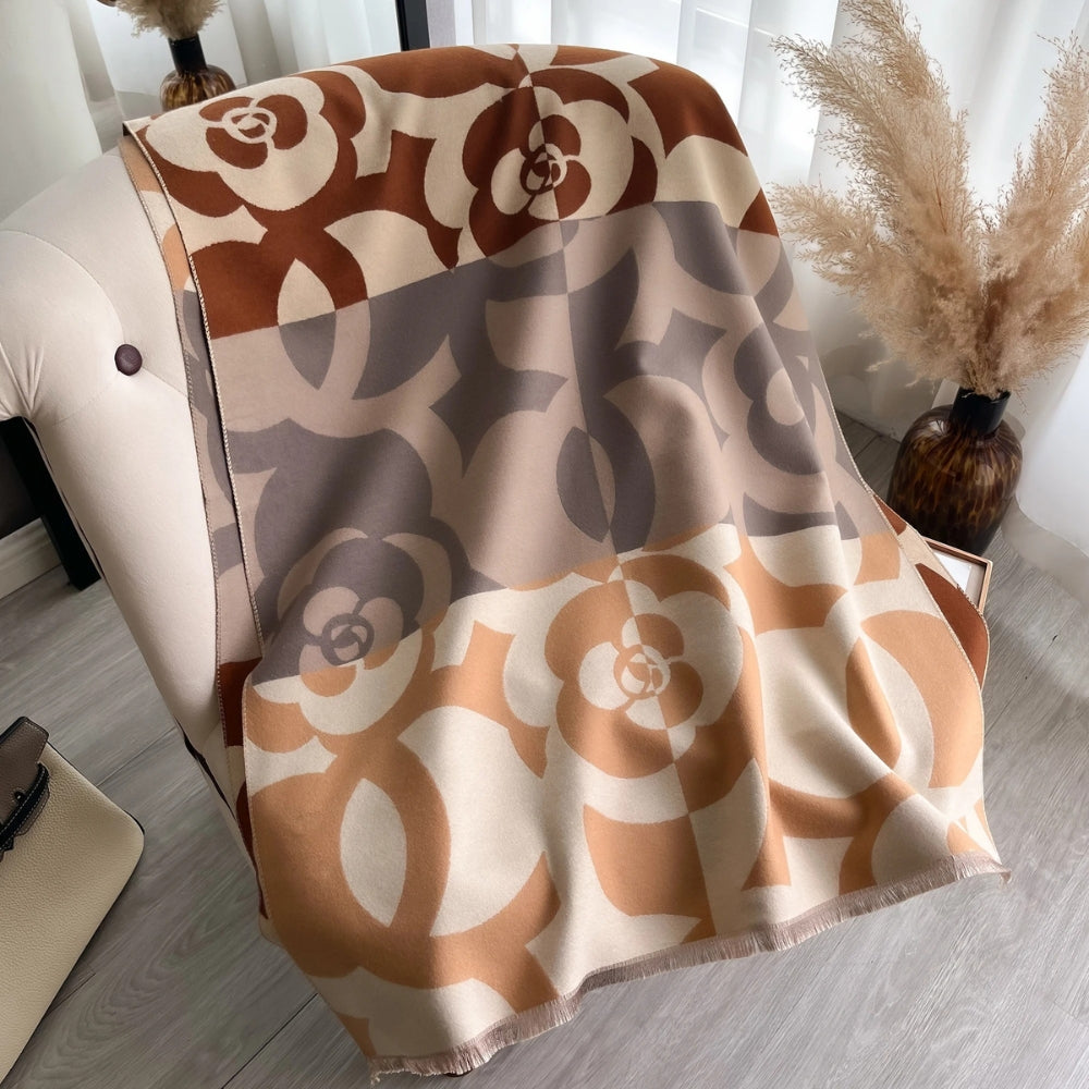 Abstract Retro Fringe Soft Shawl — additional view