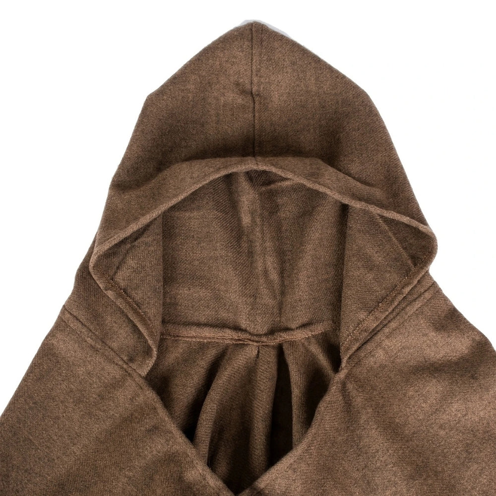 Acrylic Hooded Striped Poncho Shawl — product detail view