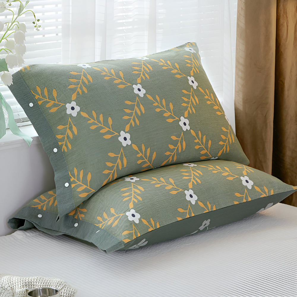 Pure Cotton Buttoned Pillowcase — lifestyle shot