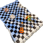 All-Season Checkered Picnic Blanket with Fringe — additional view