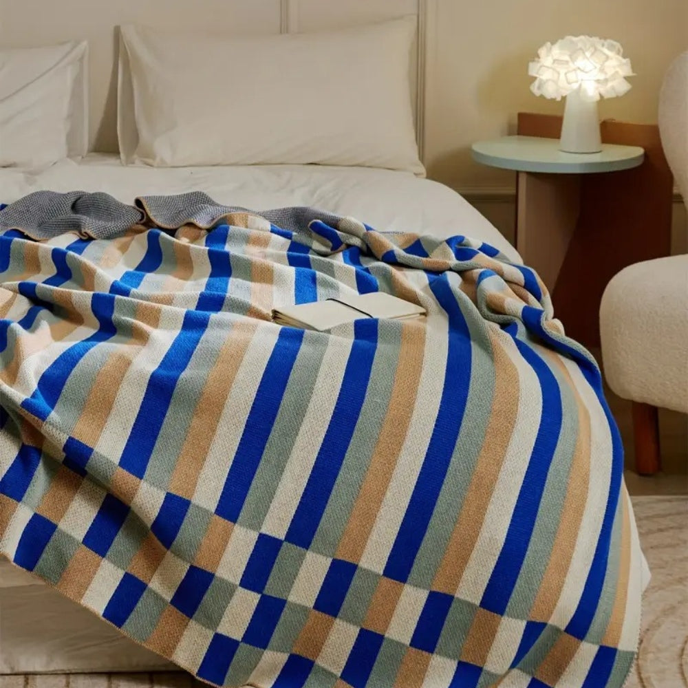 Nordica Stripes Breathable Cotton Blanket — product close-up