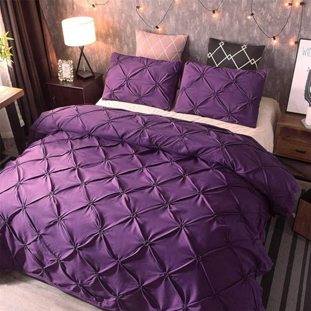 Amore Luxury Pinch Pleat Quilt Cover Set — product in use