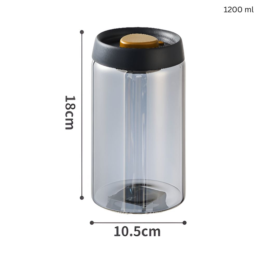 Aroma Vaccum Coffee Canister — size and scale reference