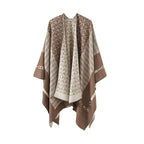 Auron Geometric Acrylic Poncho Shawl — product feature detail