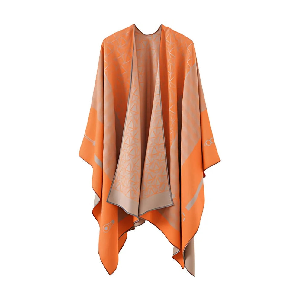 Auron Geometric Acrylic Poncho Shawl — alternate angle view