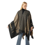 Auron Geometric Acrylic Poncho Shawl — main product photo