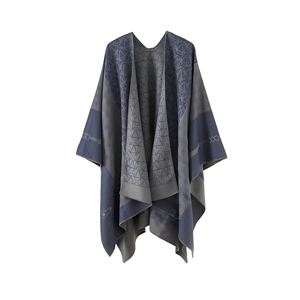 Auron Geometric Acrylic Poncho Shawl — product close-up