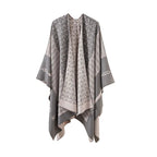 Auron Geometric Acrylic Poncho Shawl — lifestyle shot