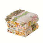 Autumn Leaf Boho Reversible Blanket — product in use