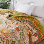 Autumn Leaf Boho Reversible Blanket — product detail view