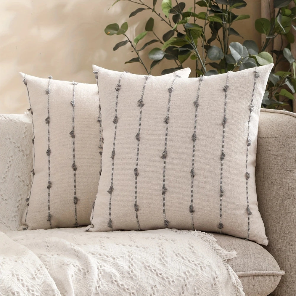 Averra Vertical Stitched Cushion Cover — material texture close-up