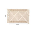 Beige Textured Fringe Tassel Rug — alternate angle view