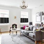Black Geometric Tribal Tassel Cabinet Curtain — product detail view