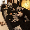 Black Stride Zebra Sofa Cover — alternate angle view