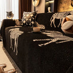 Black Stride Zebra Sofa Cover — product detail view