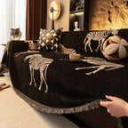 Black Stride Zebra Sofa Cover — product in use