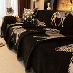 Black Stride Zebra Sofa Cover — product close-up