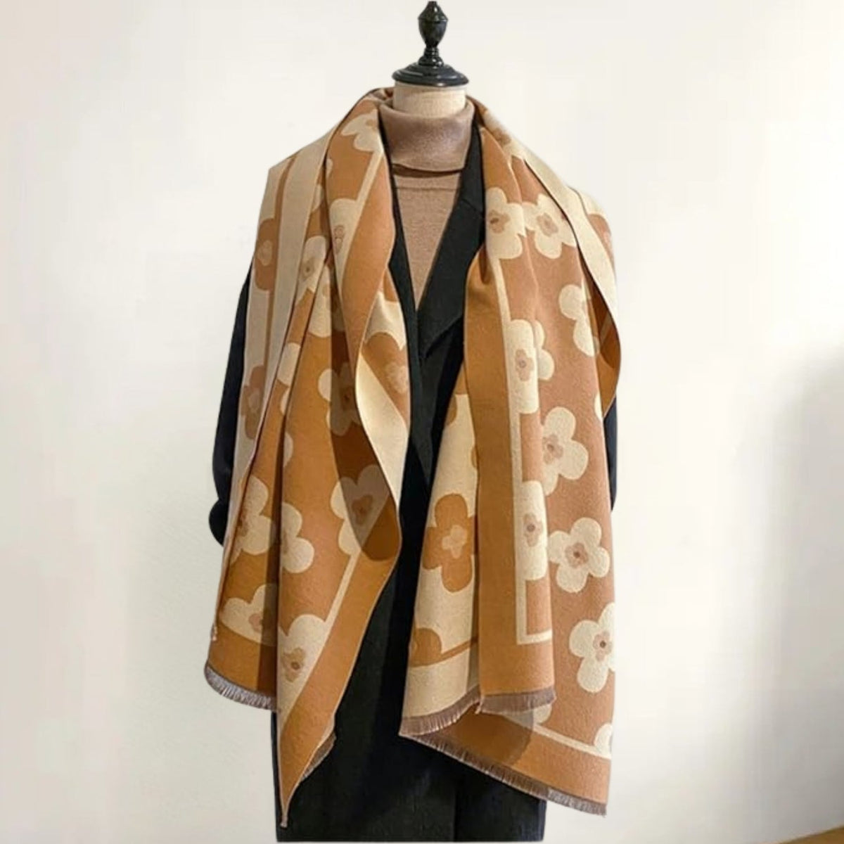 Bloom Classic Floral Winter Scarf — alternate angle view