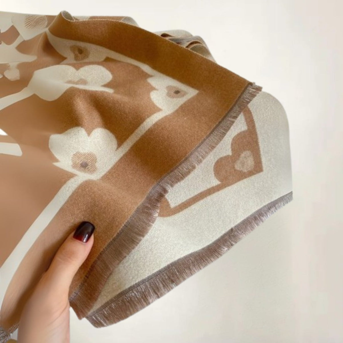 Bloom Classic Floral Winter Scarf — product in use