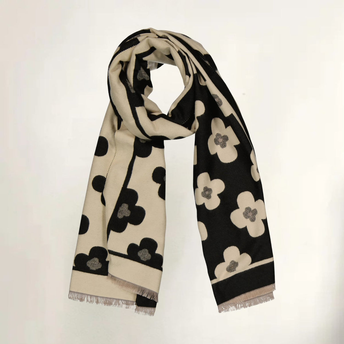 Bloom Classic Floral Winter Scarf — lifestyle shot