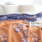 Blooming Flowers Tassel Blanket — product in use