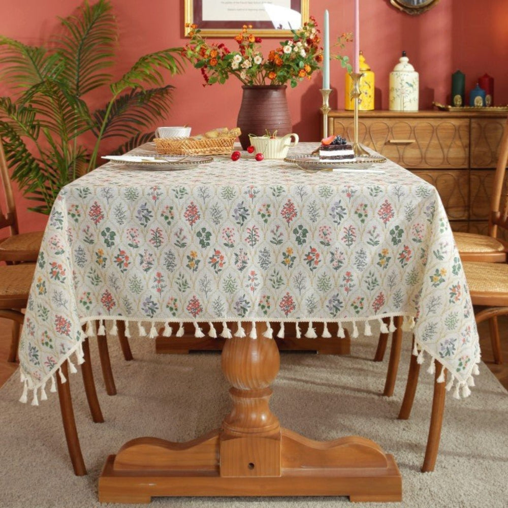 Blossom Spring Tassel Table Cloth — alternate angle view